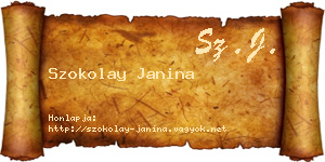 Szokolay Janina névjegykártya